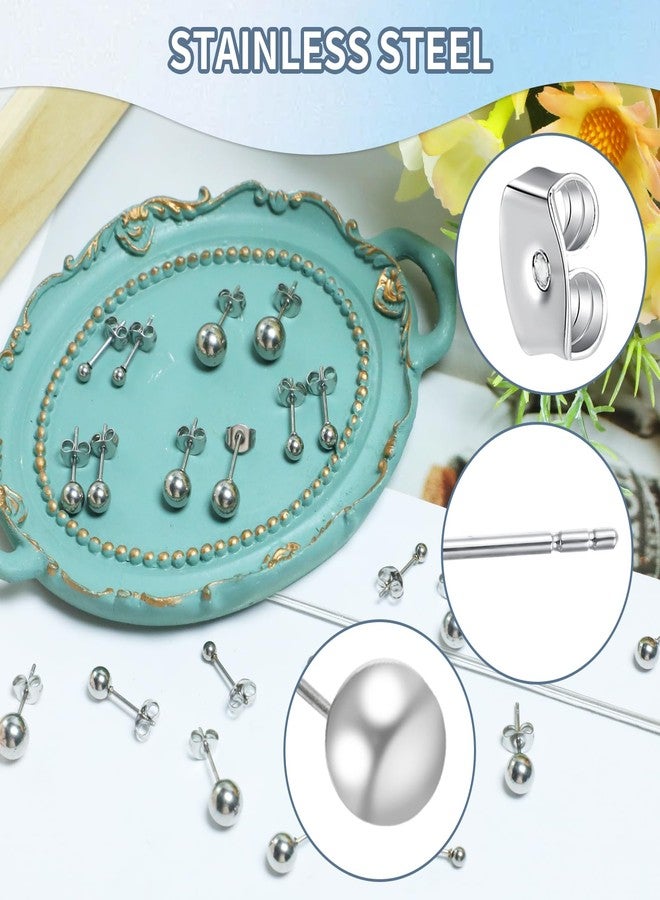 Gallipower 20 Pairs Silver Ball Earrings,Small Stud Earrings For Women,Tiny Stud Earring Set For Multiple Piercings,5 Pairs Different Sizes Silver Stud Earring Set 1mm 2mm 3mm 4mm 5mm - Image 3